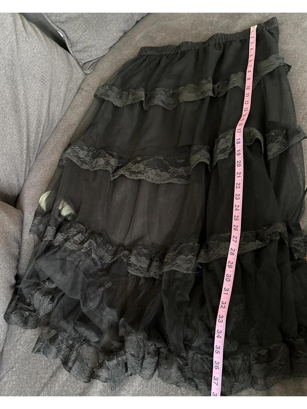 NWT Us Together Maxi Lace Tiered Skirt W/Shorts (underneath), XL, Black - Picture 8 of 9